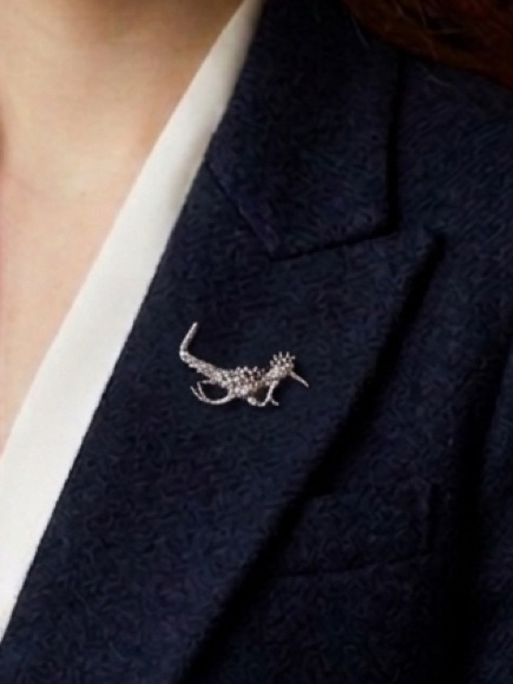 Silver Roadrunner Bird Running Brooch Pin